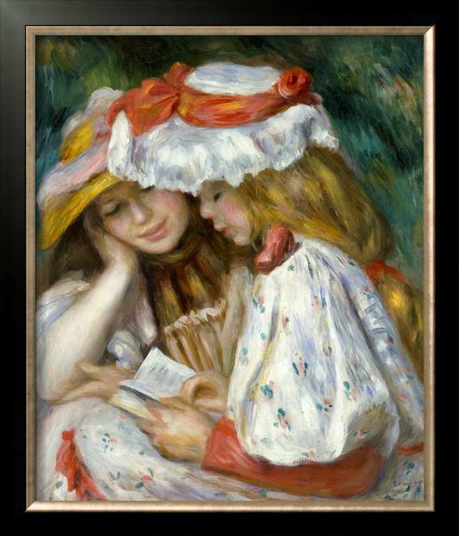 Two Girls Reading - Pierre Auguste Renoir Painting